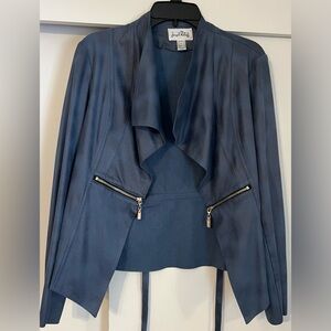 Joseph Ribkoff Navy Blue Blazer with Zipper Accents